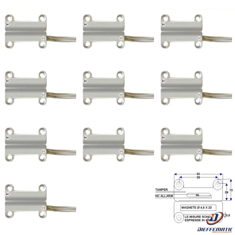 10 Contatti Magnetici A Mattoncino Da Esterno Nc Securvera