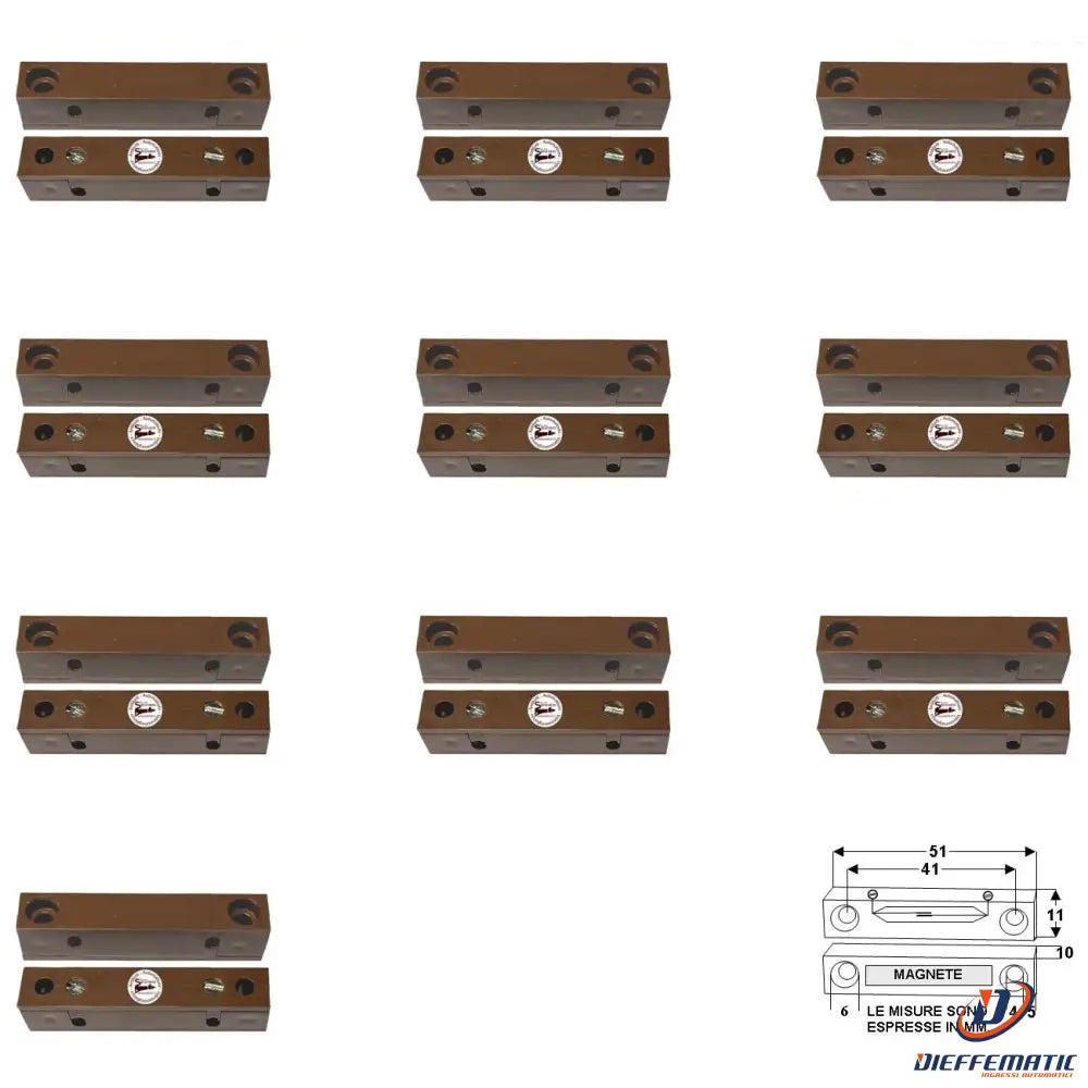 10 Contatti Magnetici Da Esterno Per Infissi Non Ferrosi