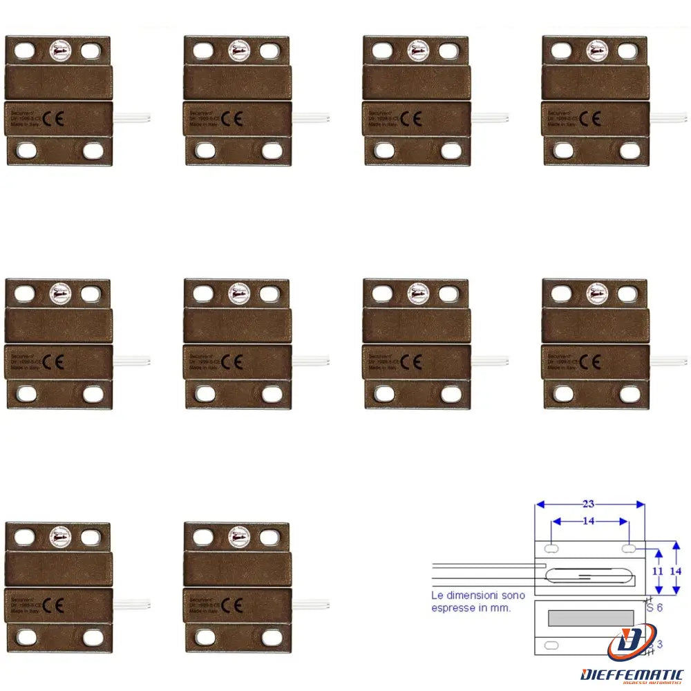 10 Microcontatti Magnetici Nc A Mattoncino Da Esterno