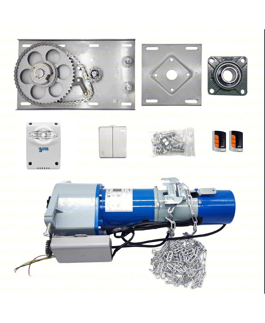 Kit Motore Laterale 230V Industriale Serranda Con Pulsante 2 Telecomandi 1000Kg