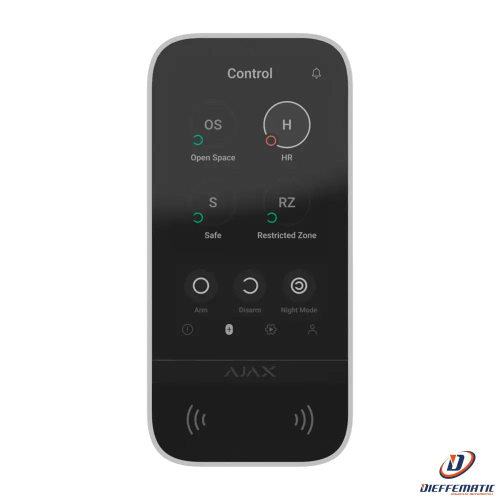 Teclado Inalámbrico Ajax KeyPad Plus Con Lector De Tarjetas - Para Sistemas De Alarma, Color Negro