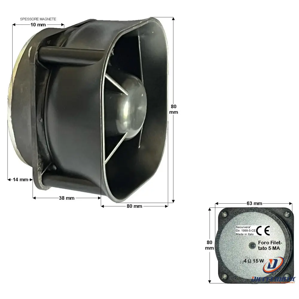 Altoparlante Tromba Di Ricambio Per Sirena Elettronica