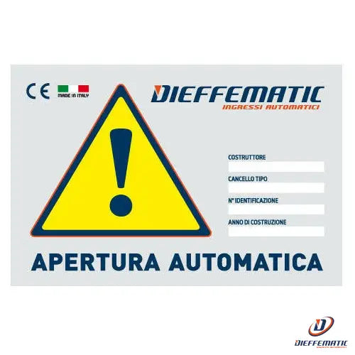 Cartello Monitore Segnalazione Cancello Porta Basculante