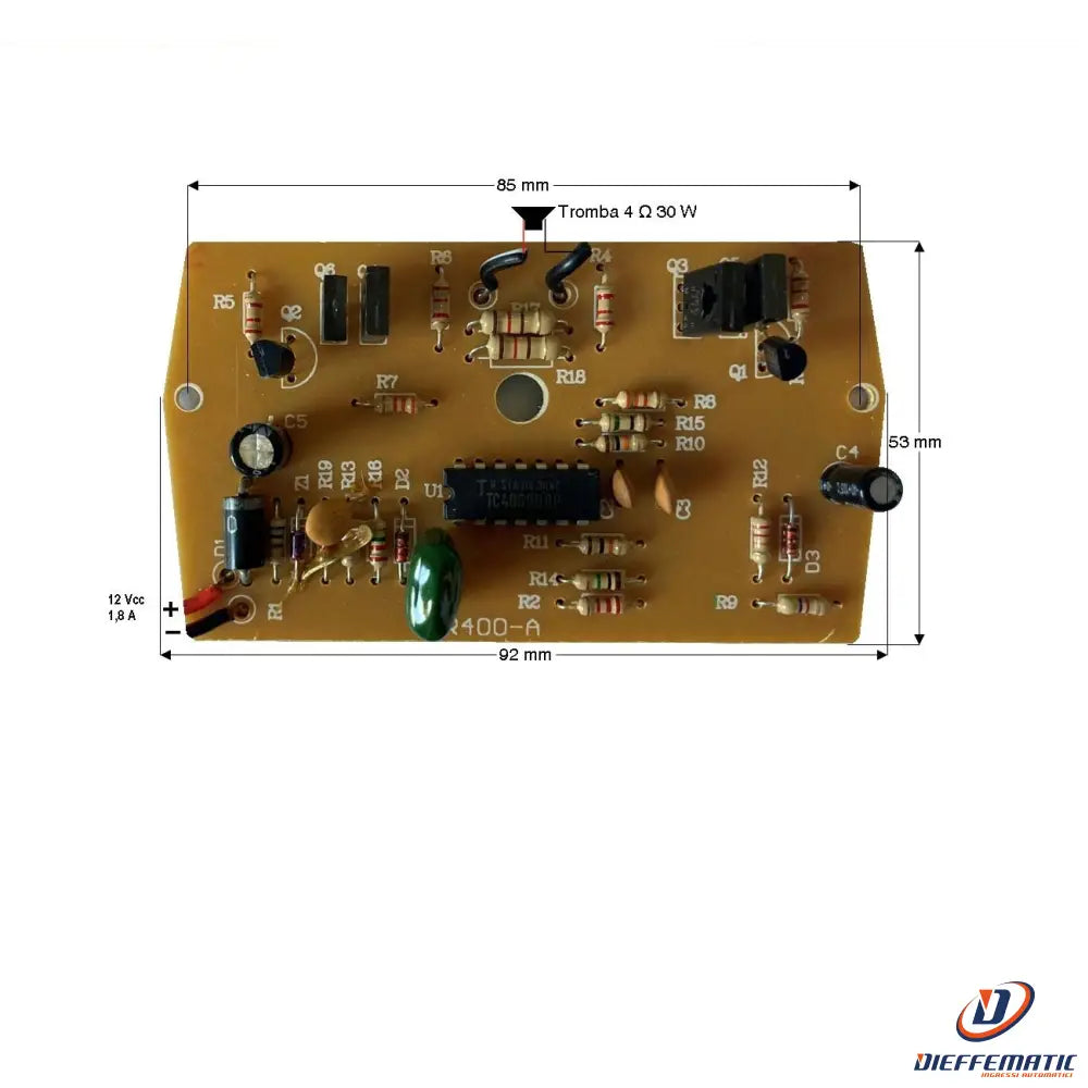 Circuito 12V Generatore Di Nota Sirena Uscita Per Tromba