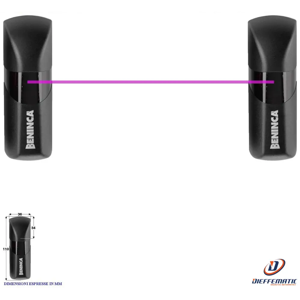 Coppia Di Fotocellule Portata 25 Metri 24/30 Vac Securvera