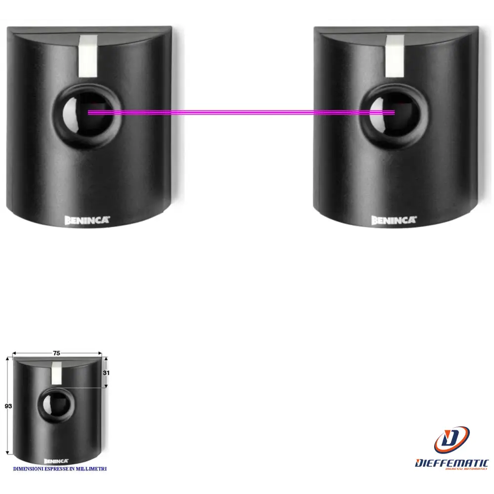 Coppia Di Fotocellule Portata 25 Metri 24/30 Vac Securvera