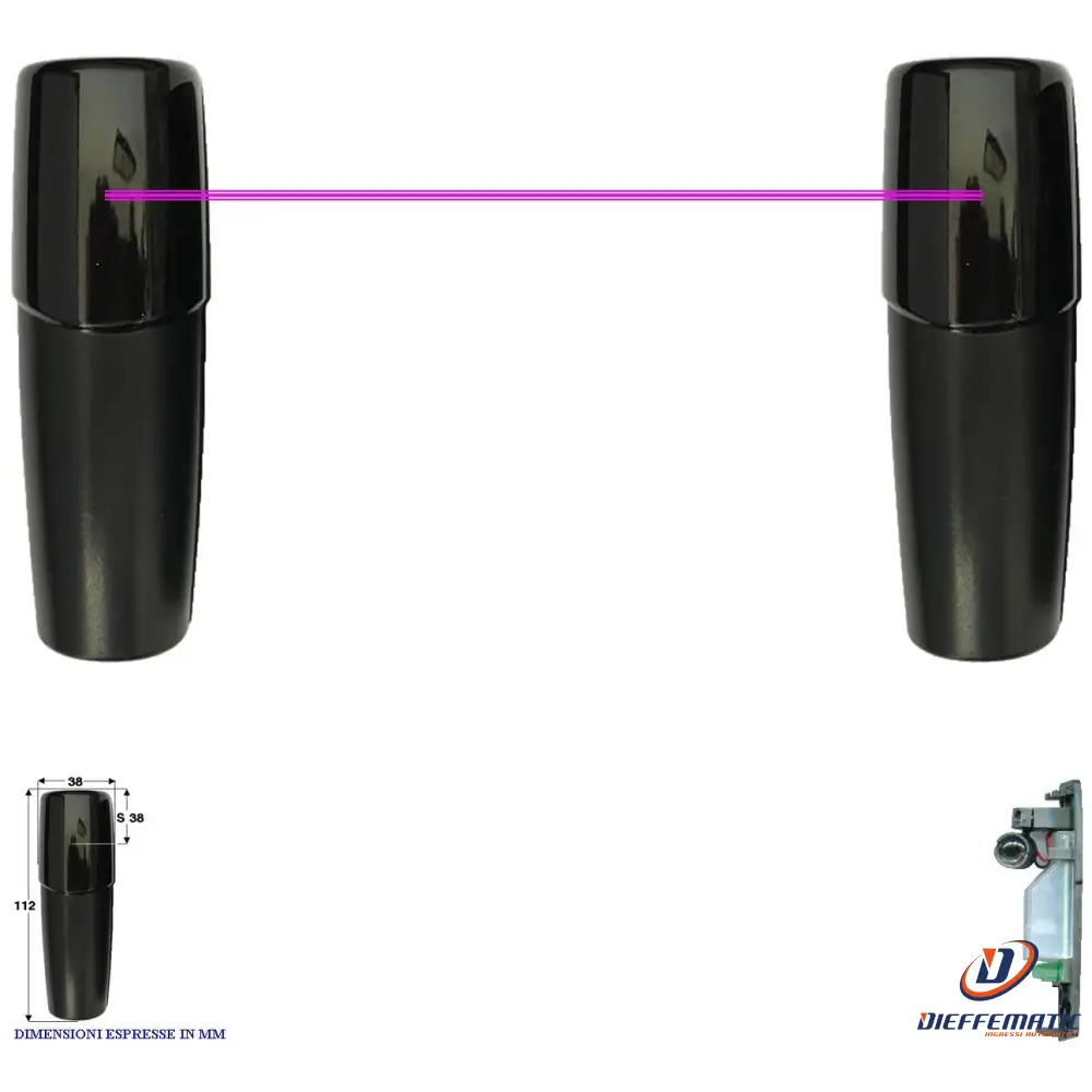 Coppia Fotocellule Ruotanti 180° 20 Mt 12/24 Vacdc