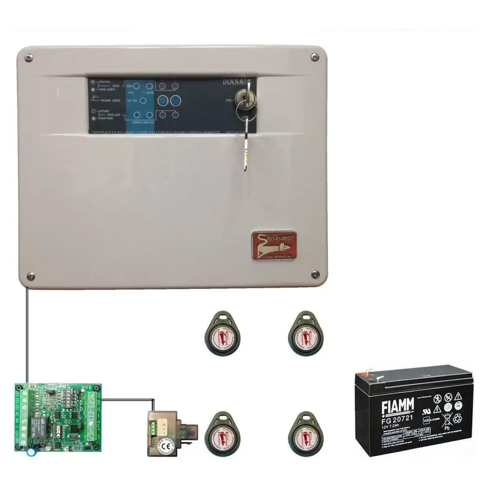 Diana 2 Zone Centrale Allarme Batteria 12 V 7,2 Ah