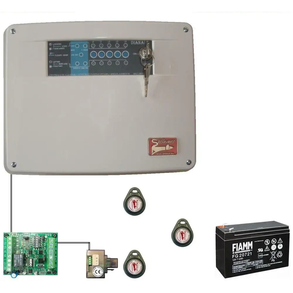 Diana 5 Zone Centrale Allarme Batteria 12 V 7,2 Ah