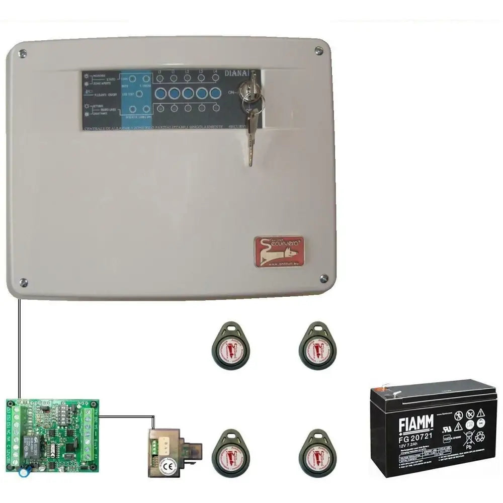 Diana 5 Zone Centrale Allarme Batteria 12 V 7,2 Ah