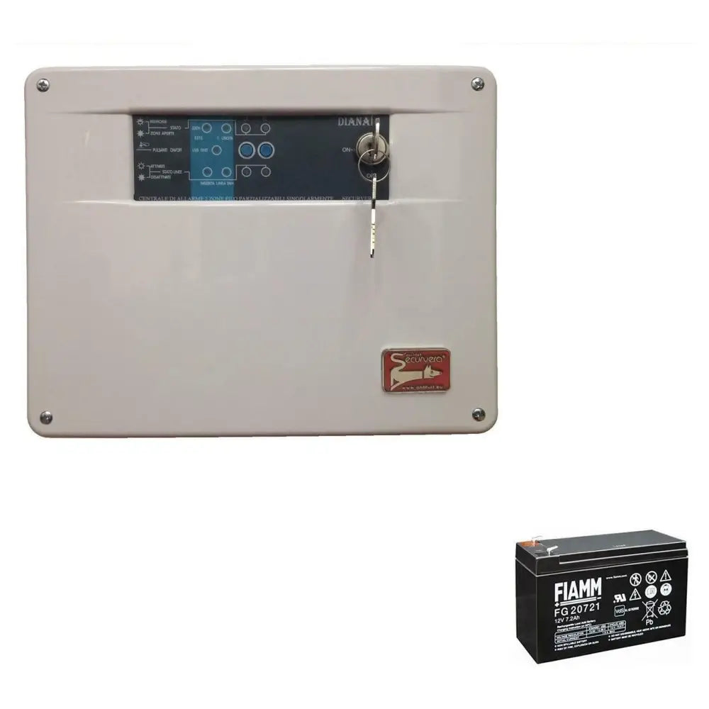 Diana Centrale 2 Zone Allarme Chiave Meccanica Batteria