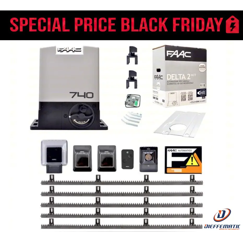 Faac Kit Delta 2 740 5 MT Cremagliera Nylon Automazione