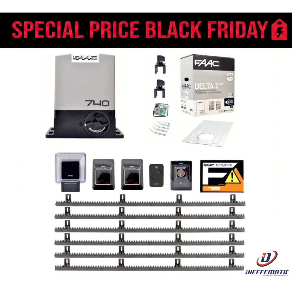 Faac Kit Delta 2 740 6 MT Cremagliera Nylon Automazione