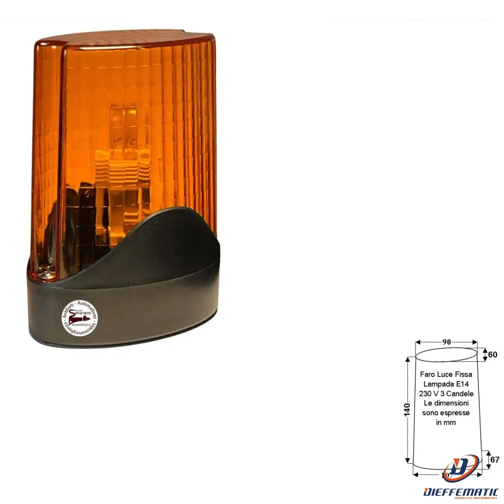 Faro A Luce Fissa Lampada E14 Incandescente Idustriale