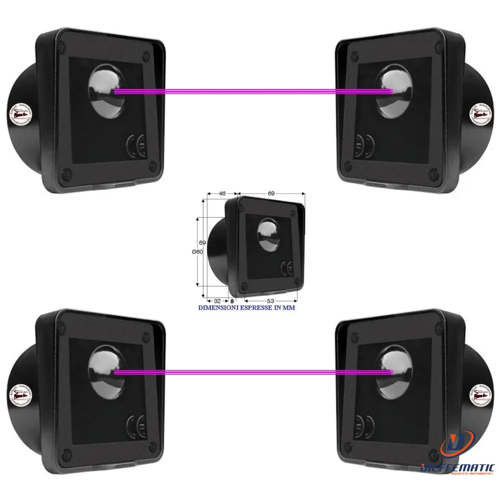 Fotocellule Incasso 2 Coppie Portata 20 Mt 12/24 Vacdc