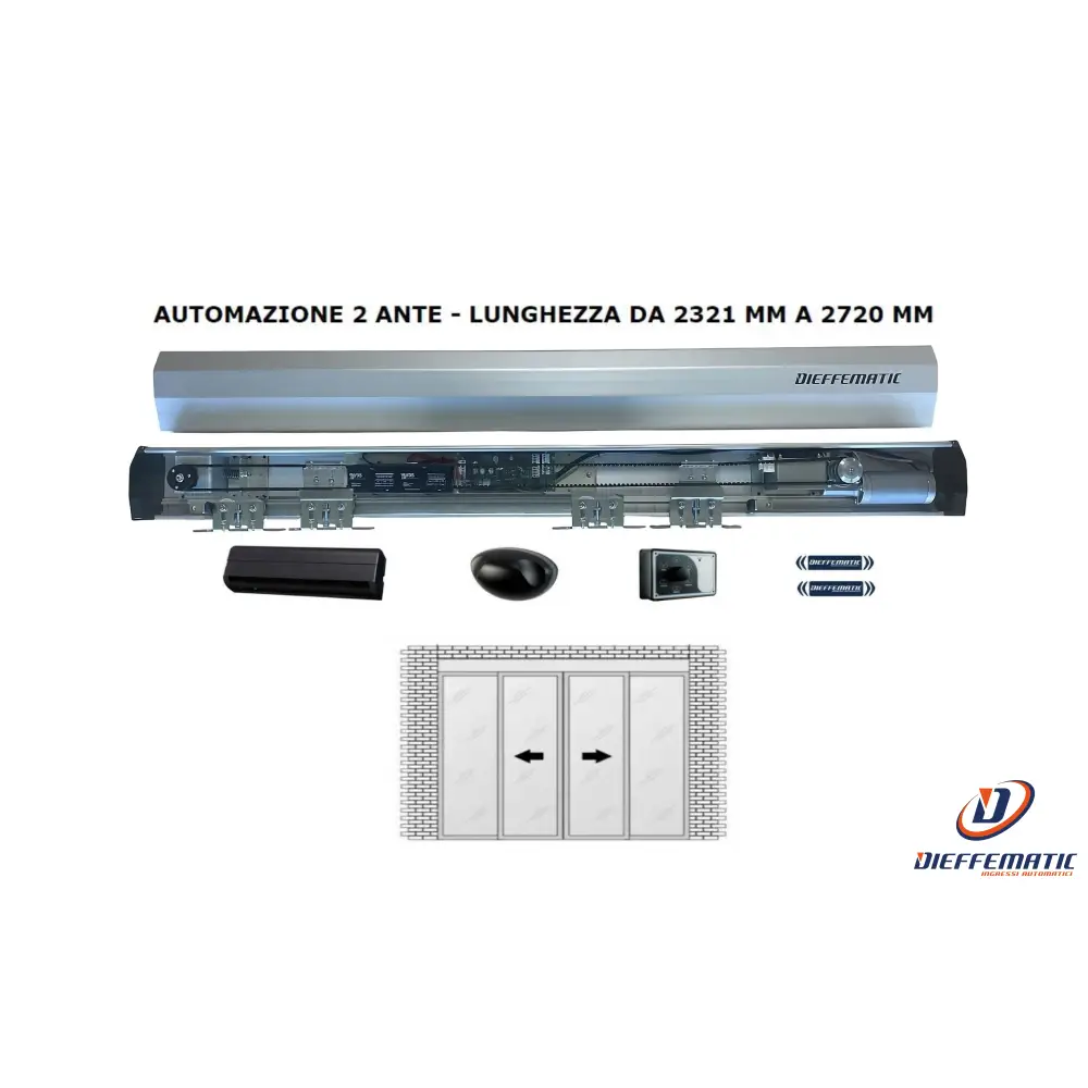 Kit Automatismo Porta 2 Due Ante Scorrevole Automatica