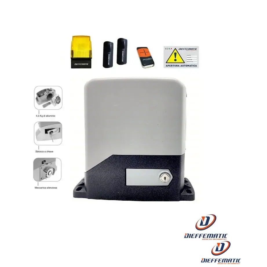 Kit Km6 Motore Automazione Cancello Scorrevole 230V 600 Kg