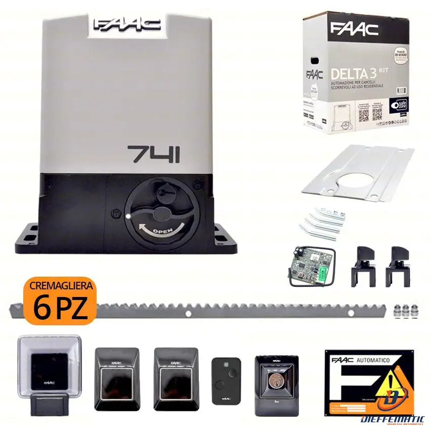 Kit X Cancelli Scorrevoli 230v Delta 3 Faac 105630445 + 6 M