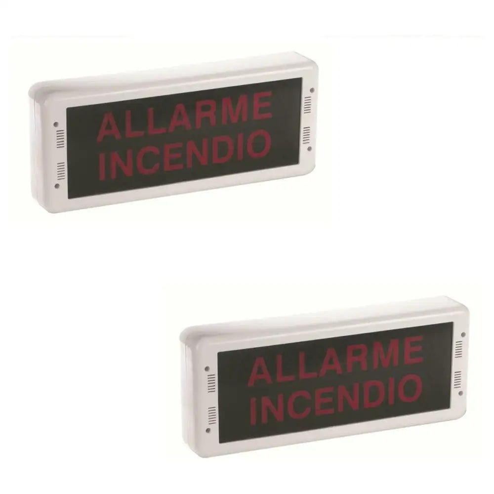 Lampada Via Di Fuga 2 Pezzi Luce Led Sirena 85 Db Securvera