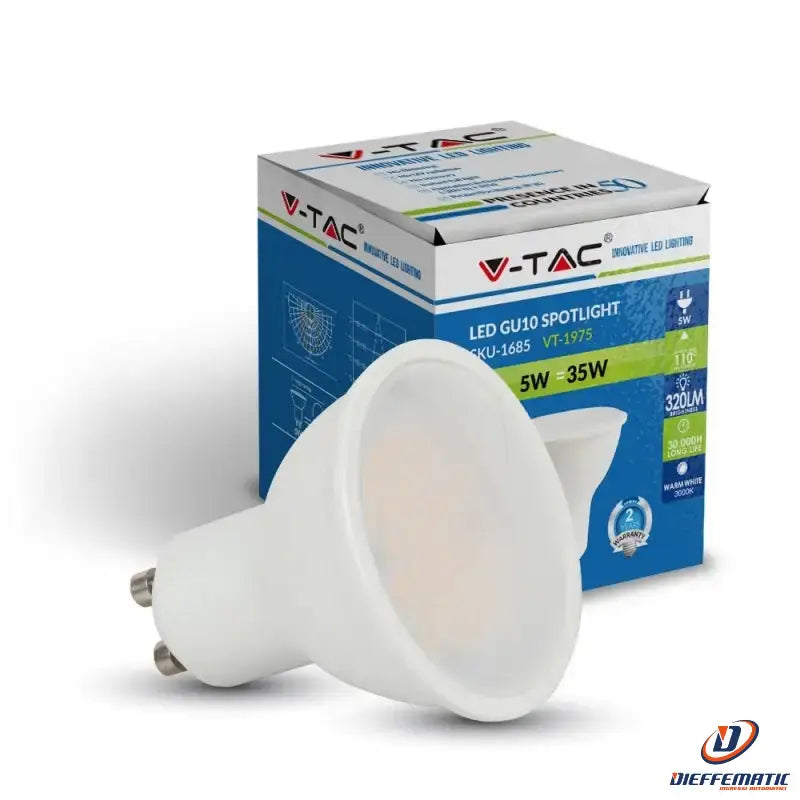 V tac bulb lamp vt 1975 led gu10 spotlight 5w