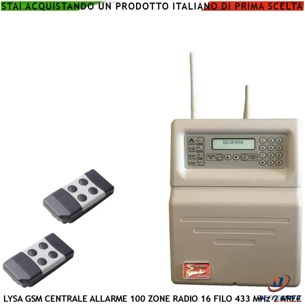 Lysa Gsm Centrale Allarme 100 Zone Radio 16 Filo 433 Mhz