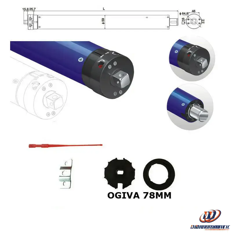 Elektrischer Rolladenmotor für Markise 220kg 120 Nm Rolle 78