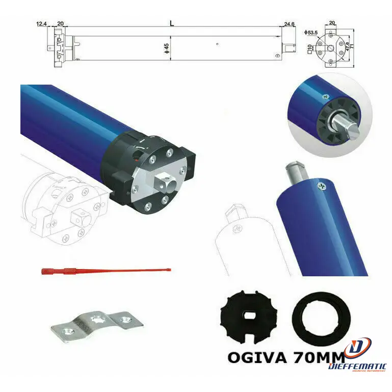 Motore Per Tende Da Sole 100 Kg 50 Nm Adattattore Rullo