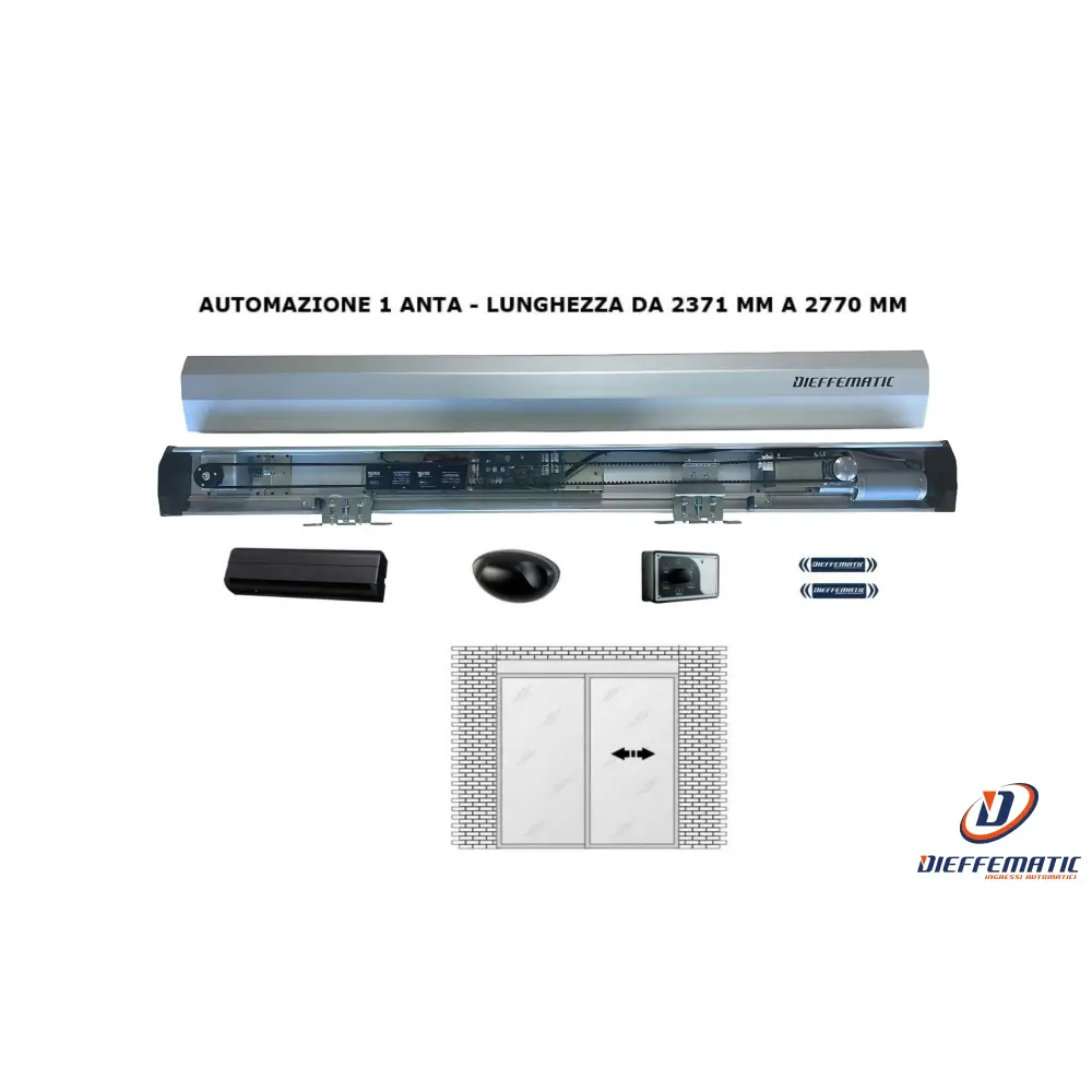 Porta Automatica A Vetri 1 Anta Fino A 277 Cm 24V