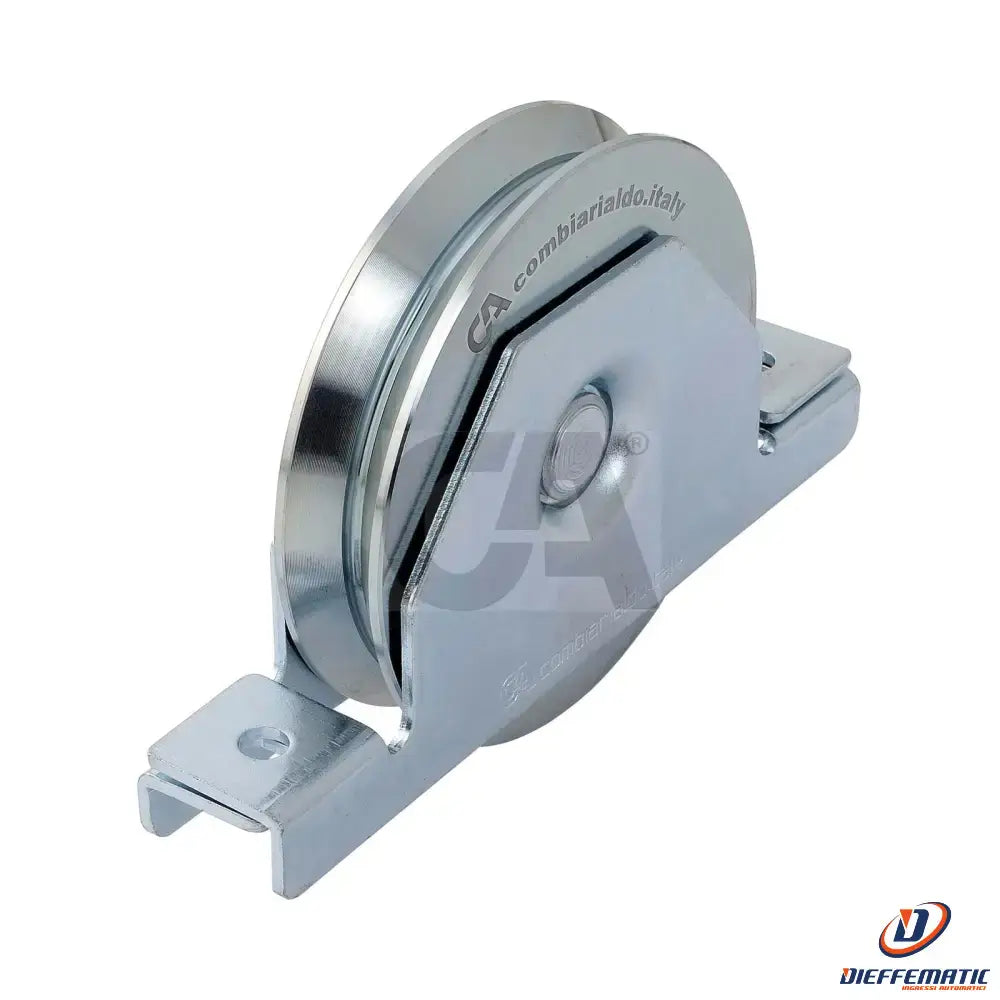 Ruota In Ghisa Rivestita In Poliuretano Con Piastra In Acciaio Rotante