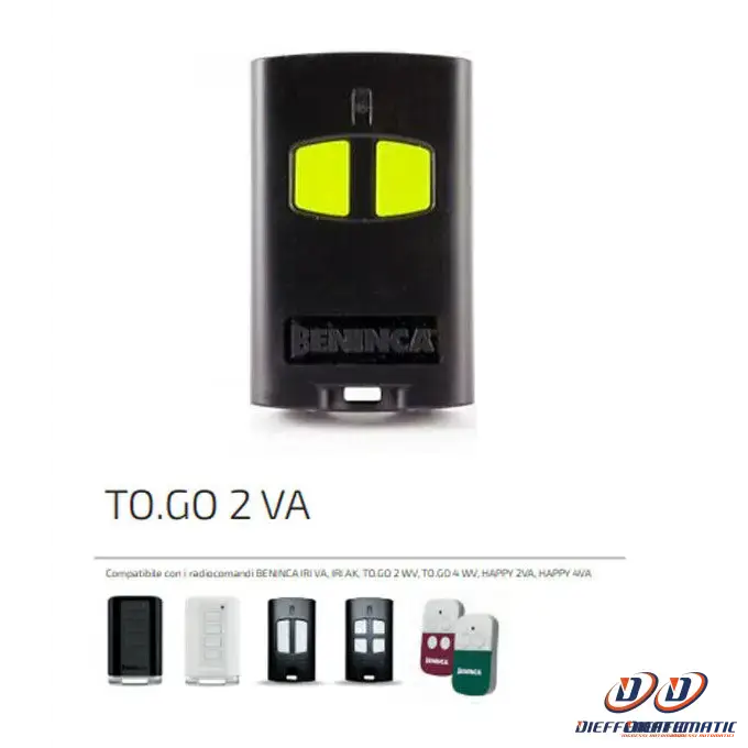 Télécommande de porte de garage - BENINCA - TO GO - Code roulant 64 Télécommande de porte de garage - BENINCA - TO GO - Code roulant 64