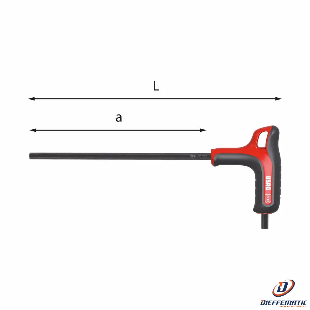 Usag chiavi maschio esagonale piegate in pollici con impugnatura