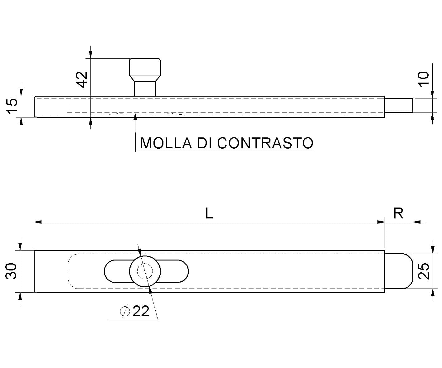 Catenaccio Verticale 10x25 Zincato Pesante 220.200