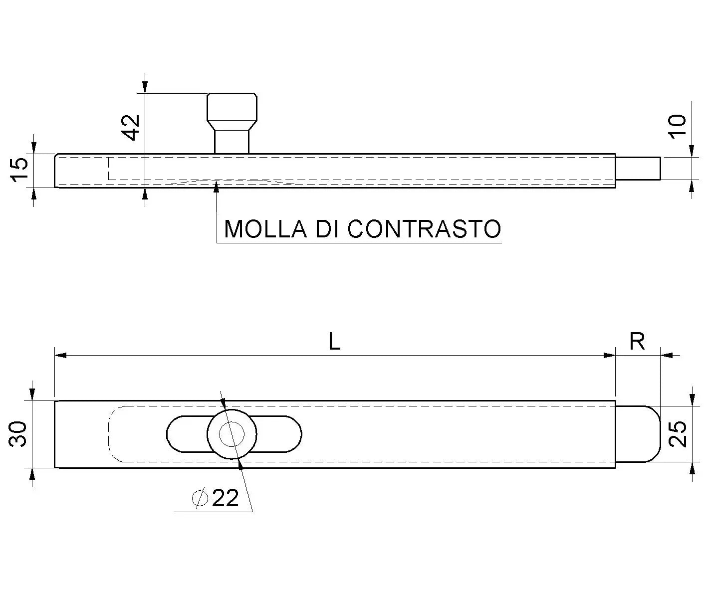 Catenaccio Verticale 10x25 Zincato Pesante 220.300