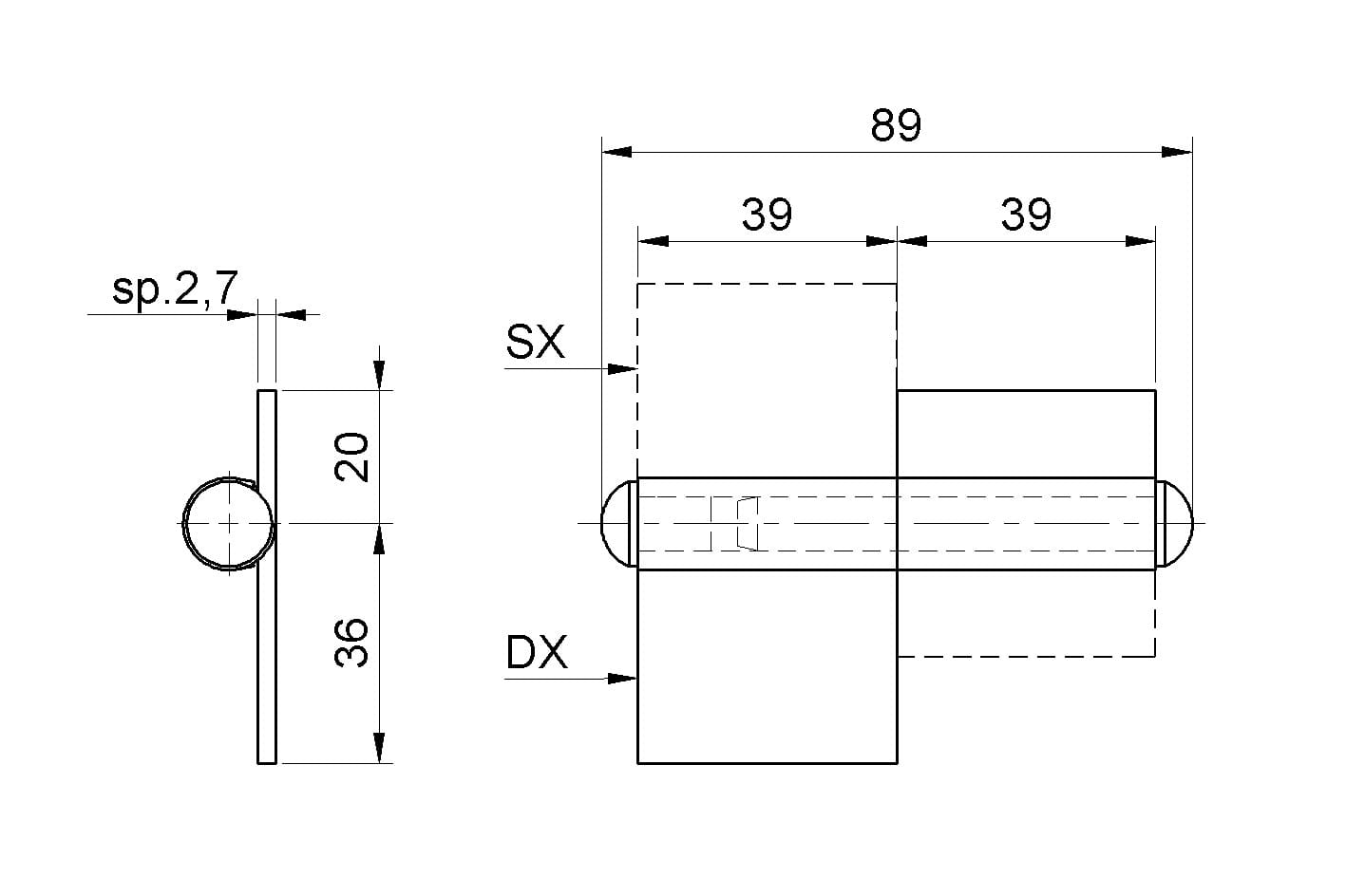 Cerniera Per Box Sinistra 246sx