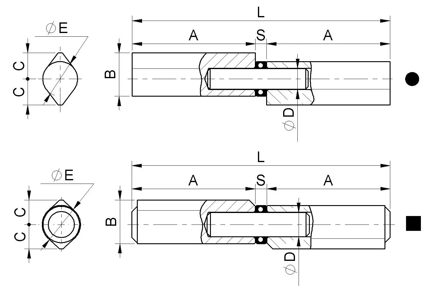 14 Pz Cerniera Goccia Tornita Perno Ottone Sfilabile