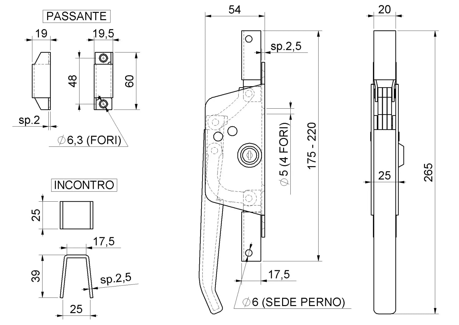 Cariglione Per Asta 14x14 Con Cilindro Zincato 391