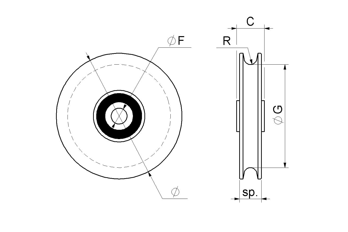 Ruota Per Fune Zincata 445.100