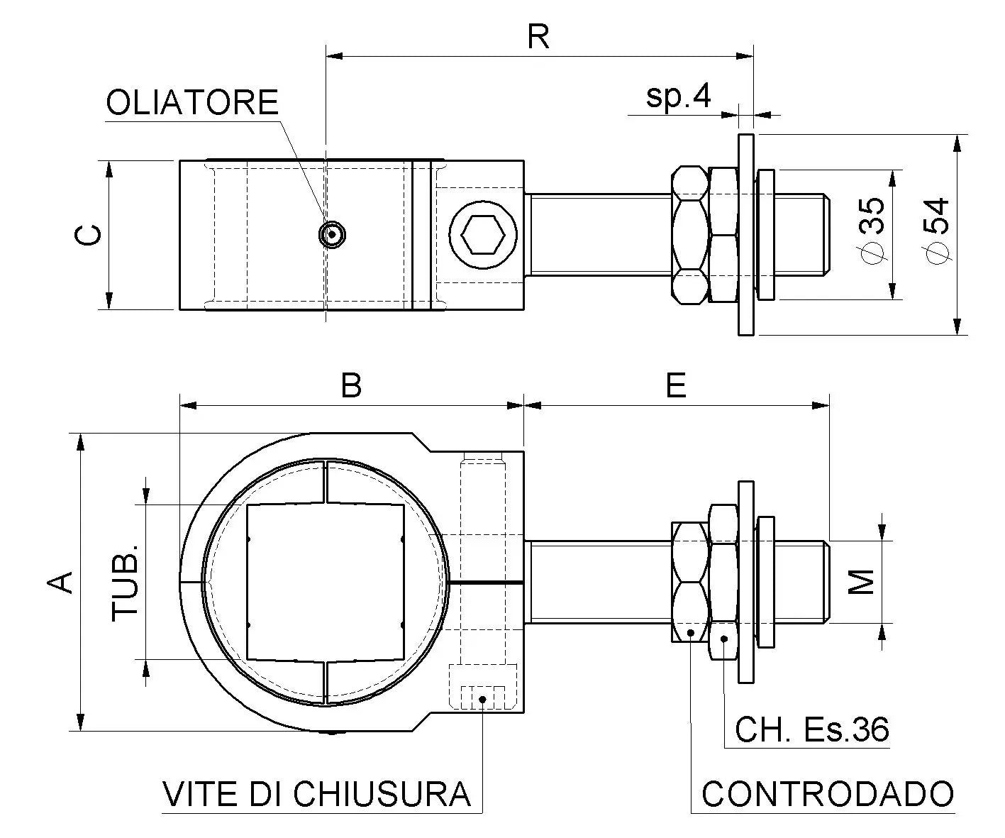 Cardine Matrix Con Rondella Regolabile M22 Zincato 845.40