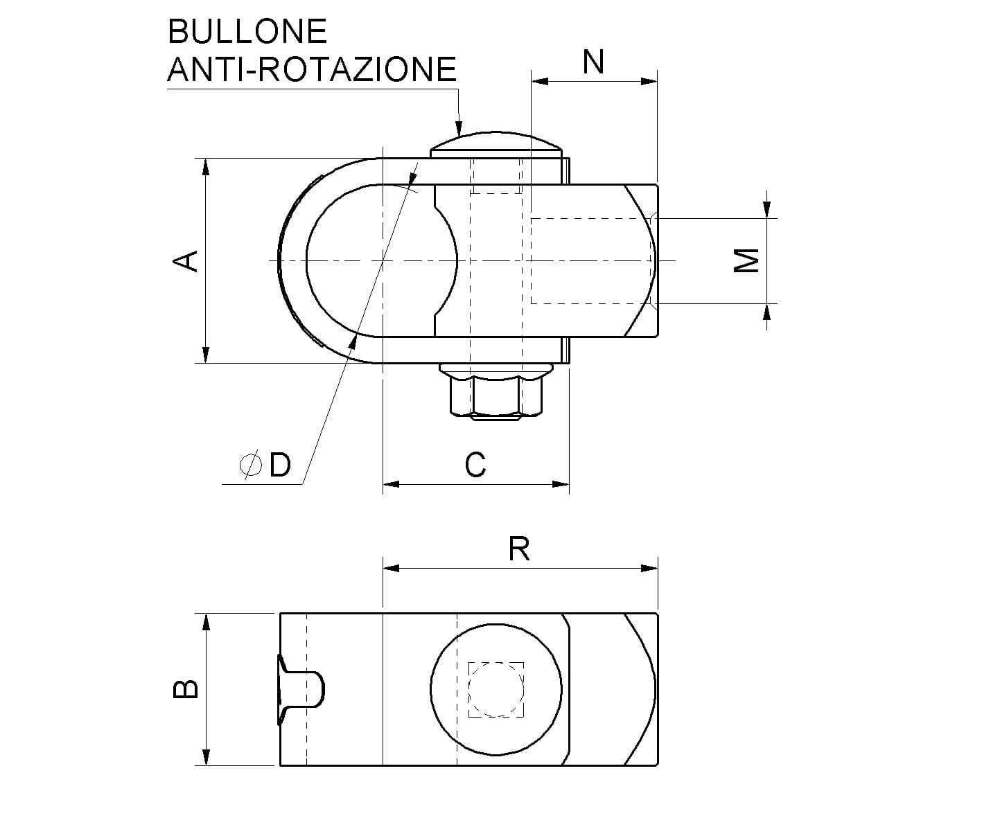 Cardine A Fascetta Per Barra Filettata M18 Zincato 851.18