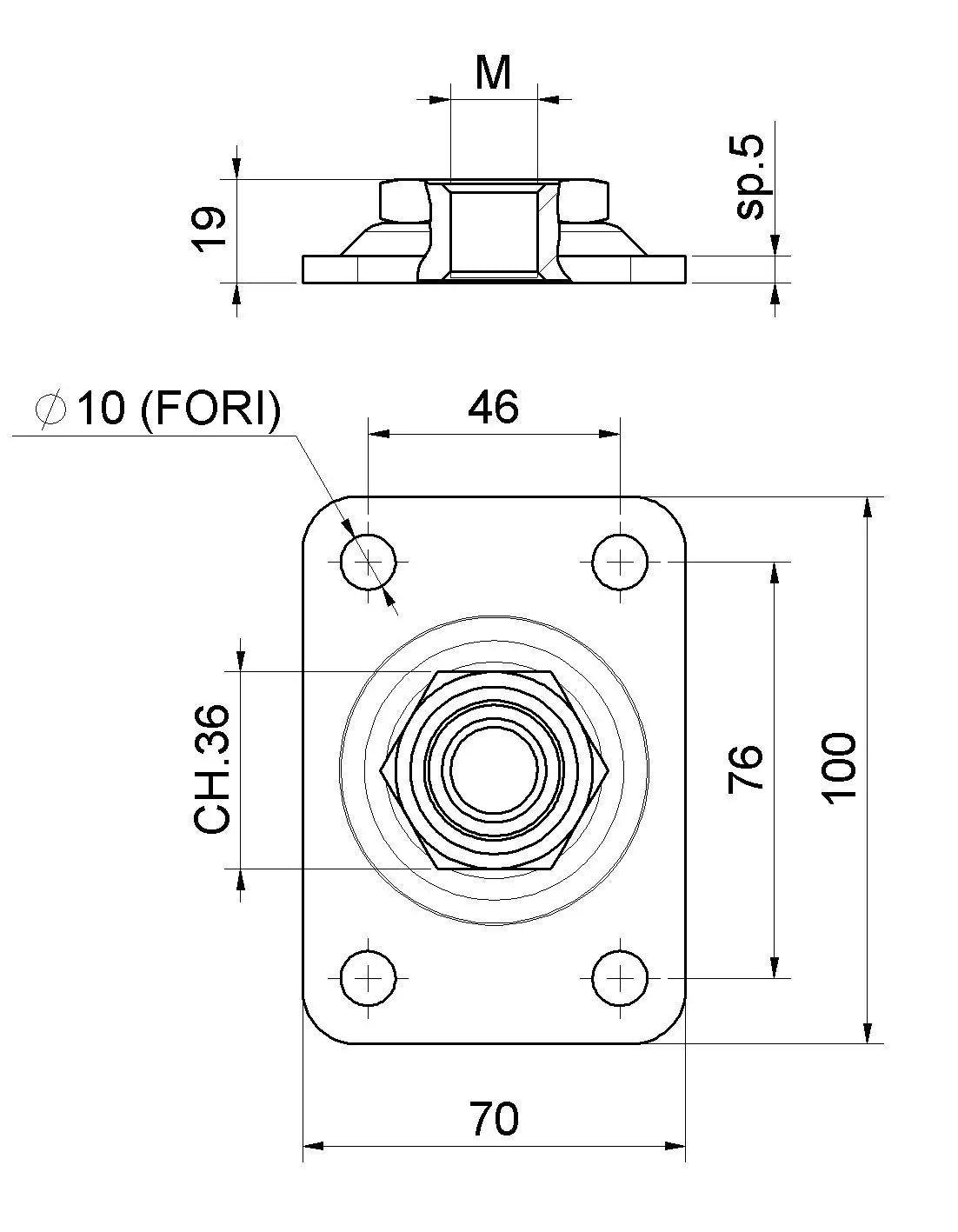 Piastra Rettangolare 70x100 860rt.16