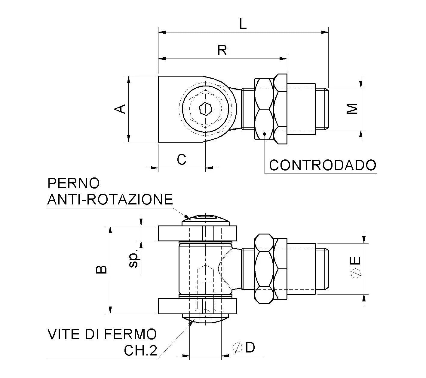 Cardine Con Alette Con Boccola E Controdado Zincato 876.20