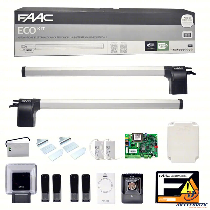 105632445 Faac Eco Kit Set 230v Green Cancello Battente