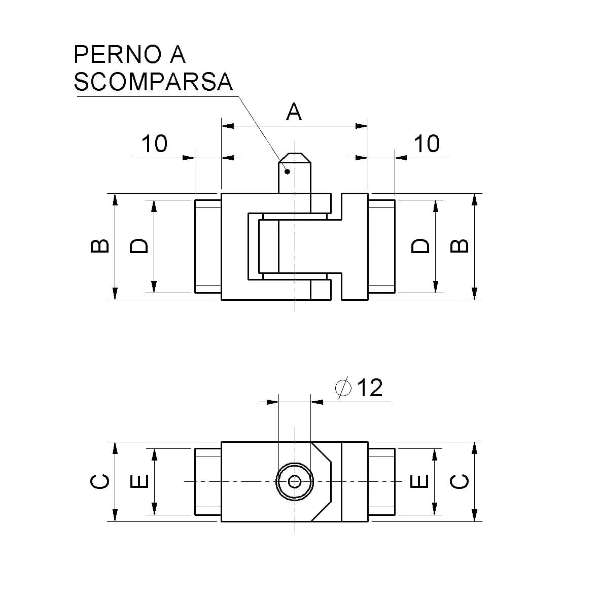 Cerniera Per Inferriata Anta/anta Sopra/sotto Con Perno