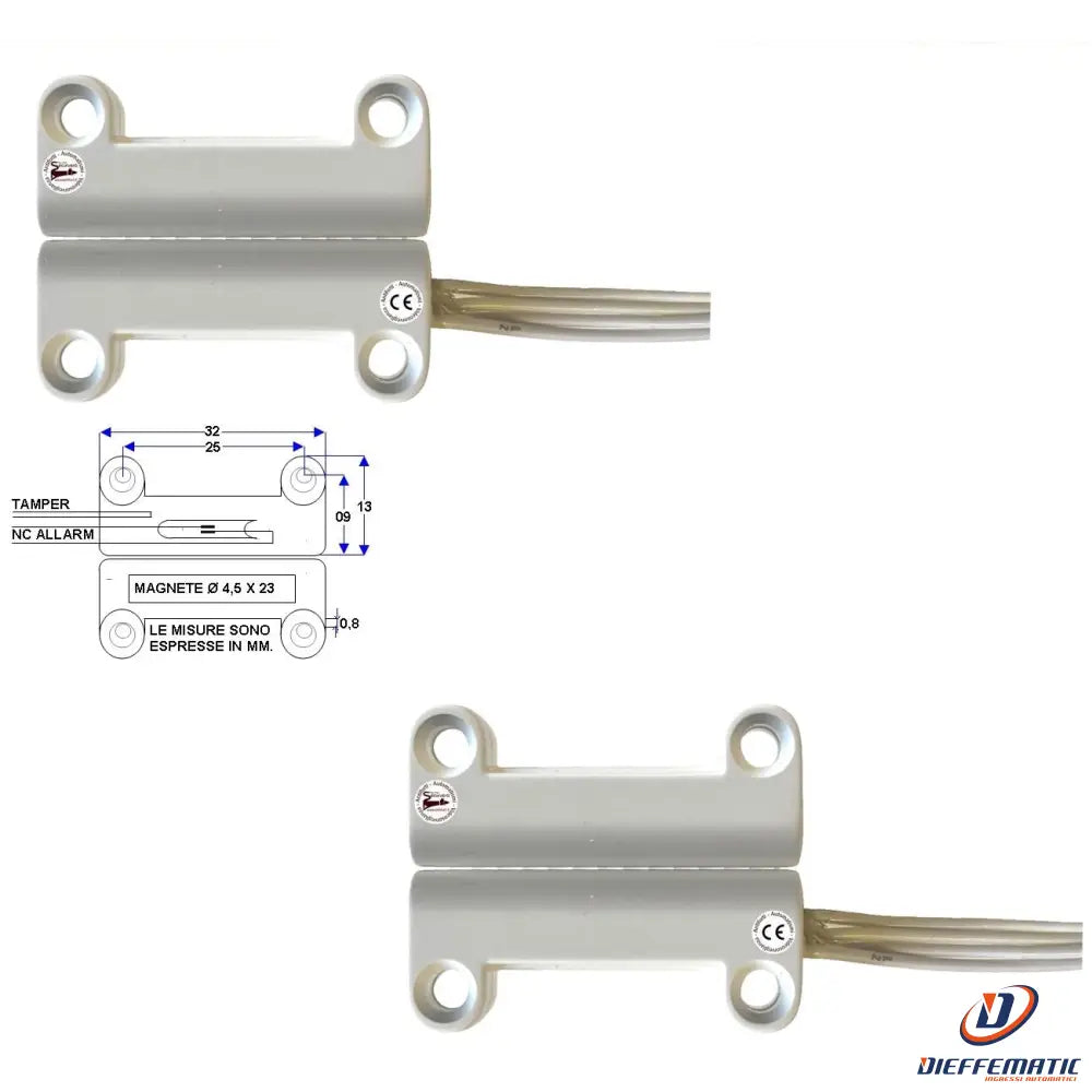 2 Contatti Magnetici A Mattoncino Da Esterno Contatto Nc