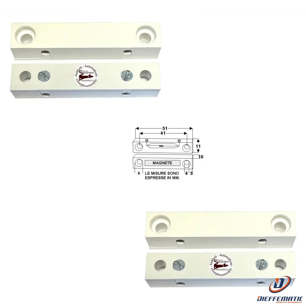 2 Contatti Magnetici Da Esterno Per Infissi Non Ferrosi