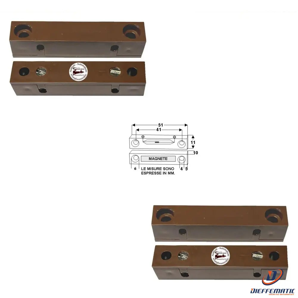 2 Contatti Magnetici Da Esterno Per Infissi Non Ferrosi