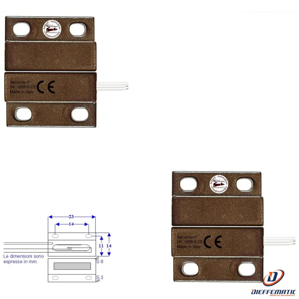 2 Microcontatti Magnetici Nc A Mattoncino Da Esterno