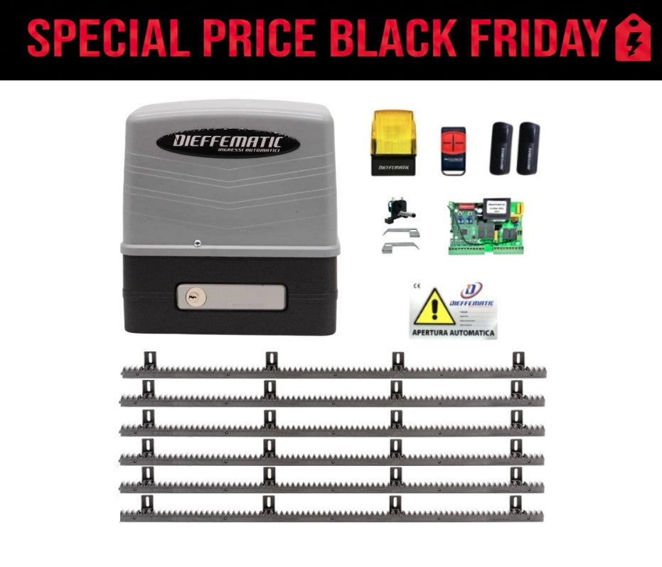 Kit Motore Automazione Cancello Scorrevole kv6 6 Mt Cremagliera Nylon 230V Special