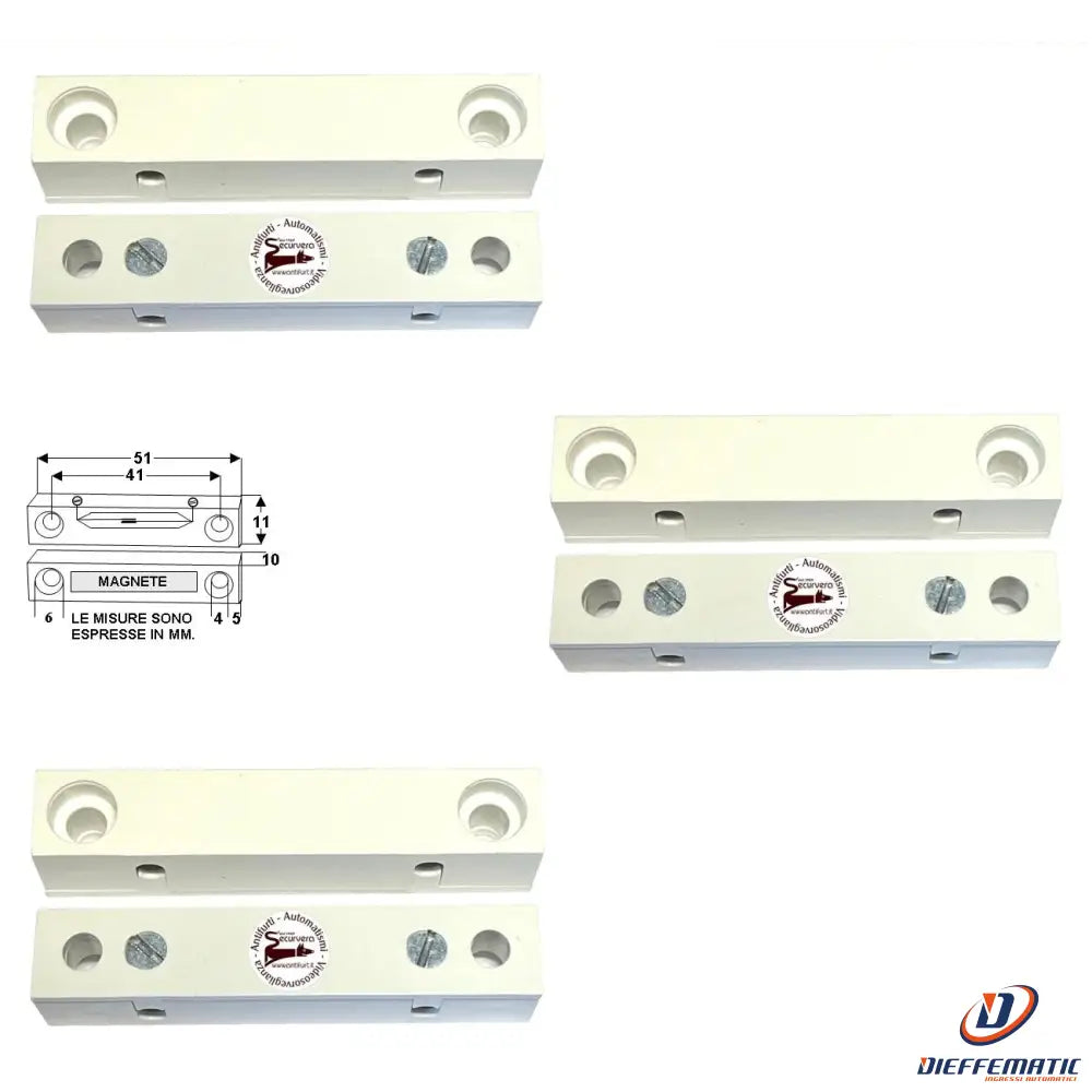 3 Contatti Magnetici Da Esterno Per Infissi Non Ferrosi