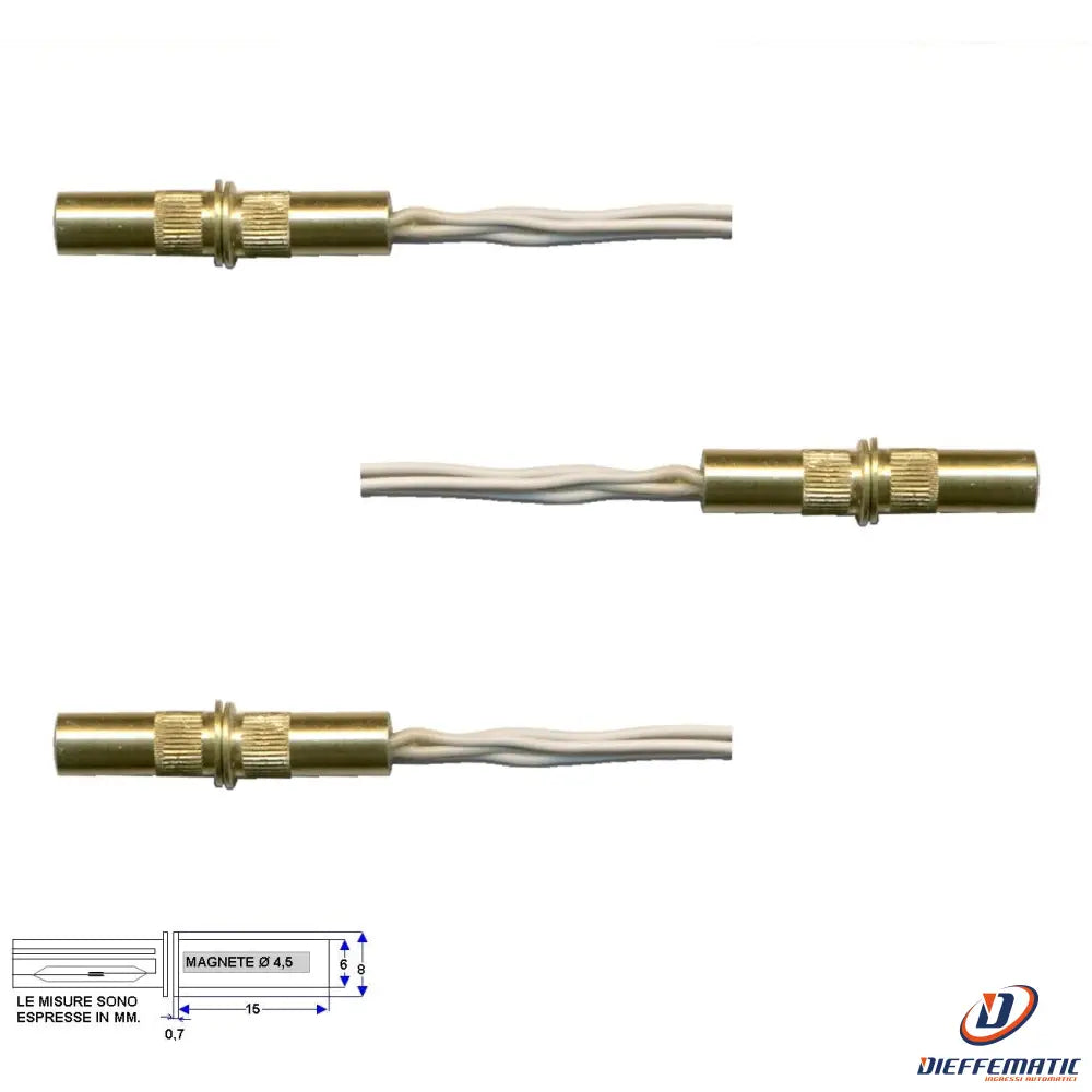 3 Minicontatti Magnetici Da Incasso Cilindrici A Chiodo